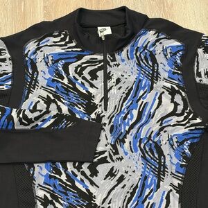 Nike Project FROG Quarter Zip Shirt Mens XL Blue Black Long Sleeve HV0901-405